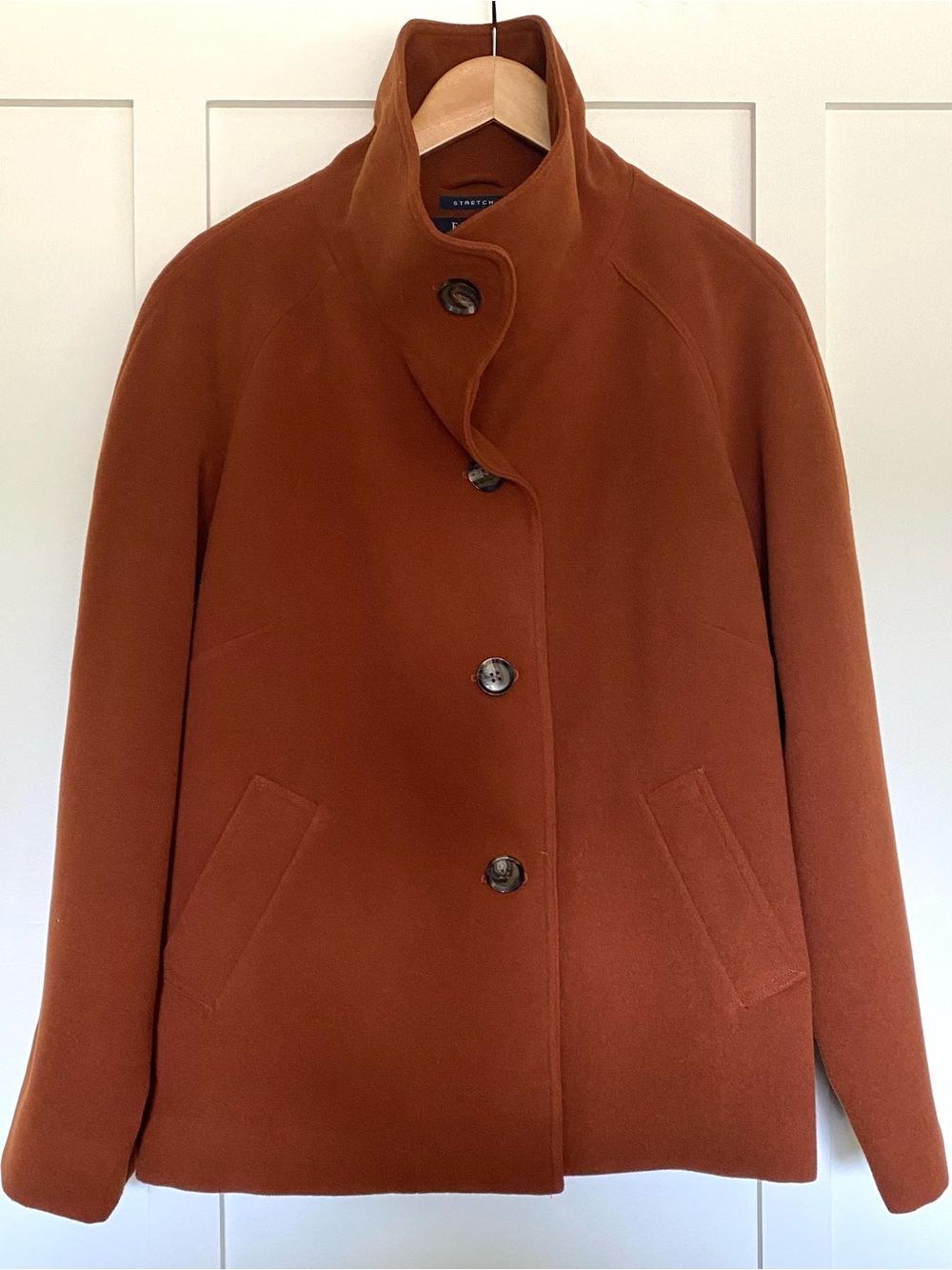 EVAN PICONE - Women’s Button-Front Jacket Coat in Rust Cognac